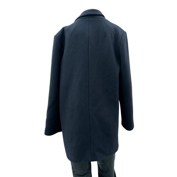 Thakoon Wool Peacoat Single Breasted Overcoat Jacket Navy Blue Women's 10 - Picture 2 of 10